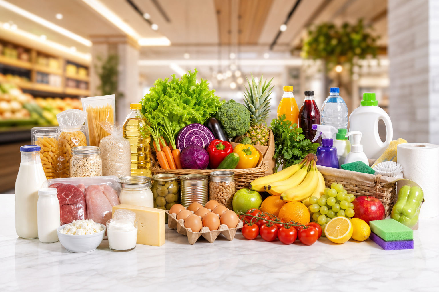 Tural Market məhsul vitrini